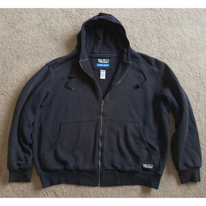 Walls Work Wear Insulated Thermal Lined Full Zip Hoodie Carhartt Style Black XL